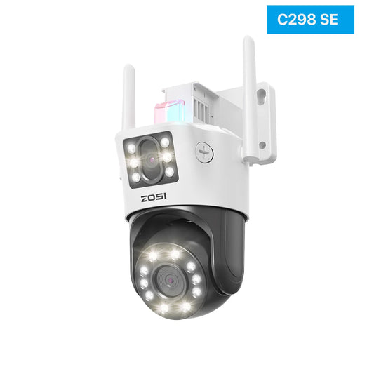 C298 Max 4K 8MP Dual-Lens(2x4MP) Wired WiFi PTZ Security Camera Outdoor