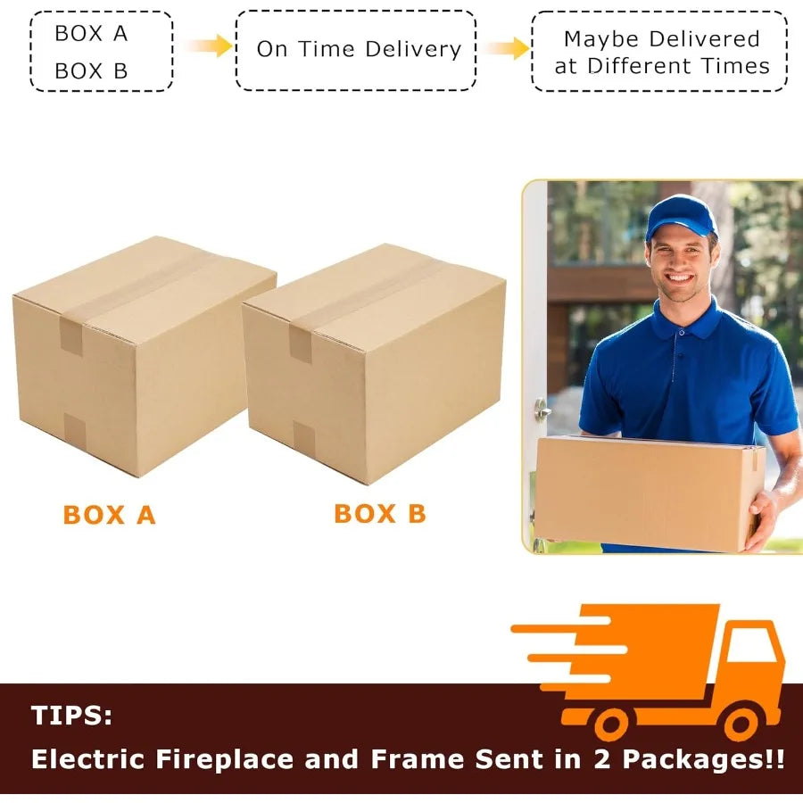 46 inch Electric Fireplace with Mantel for Living Room and Bedroom Decor Portable Freestanding Wood Stove Design with Remote Co