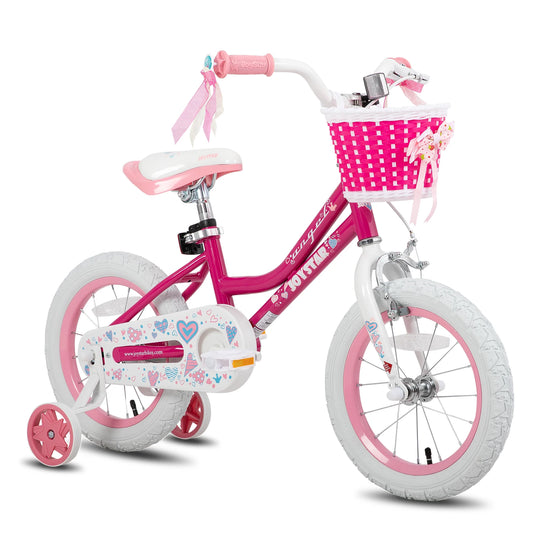 Colorful Girls Bike with Basket & Training Wheels 12 14 16 18