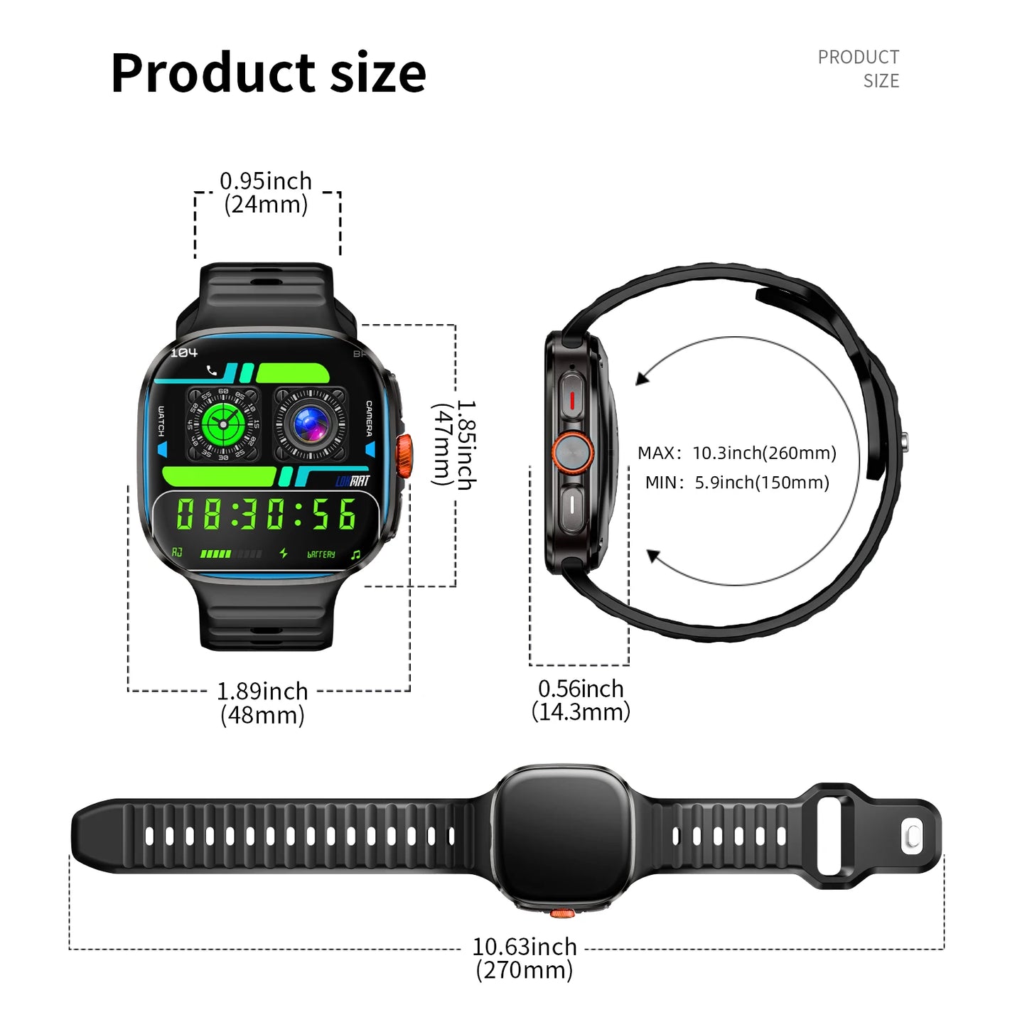New APPLLP 6 MAX Android Smart Watch Phone Amoled Touch Screen Rotating Camera