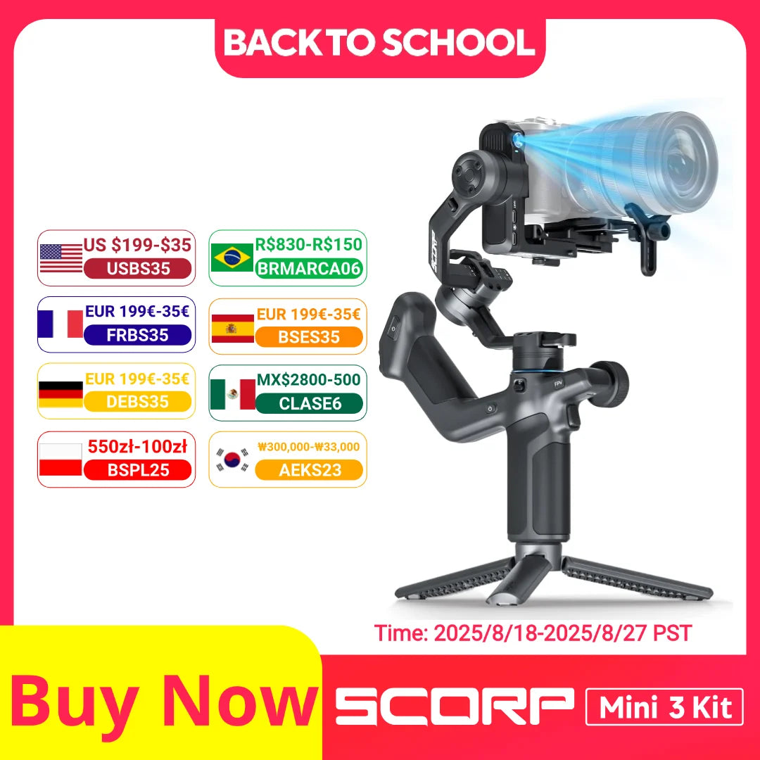Mini-3 Kit All-in-One Gimbal with Built-in AI Smart Tracking 2.0kg load,