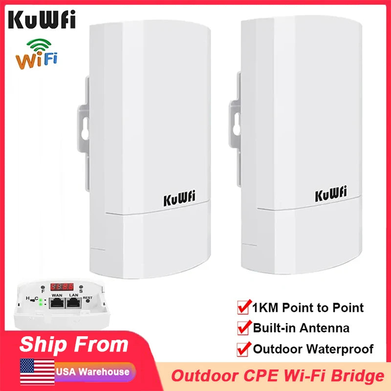 Outdoor WiFi Bridge Wireless Router Repeater Signal Amplifier