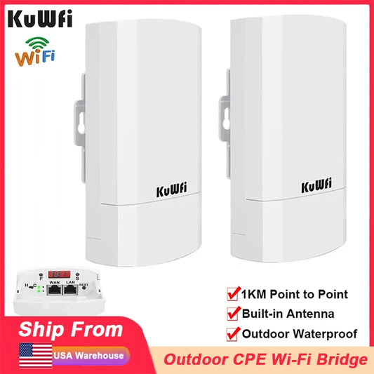 Outdoor WiFi Bridge Wireless Router Repeater Signal Amplifier