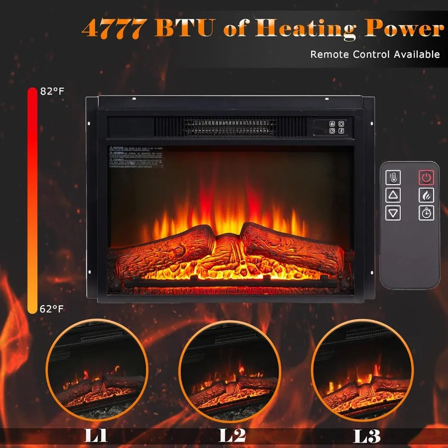 46 inch Electric Fireplace with Mantel for Living Room and Bedroom Decor Portable Freestanding Wood Stove Design with Remote Co