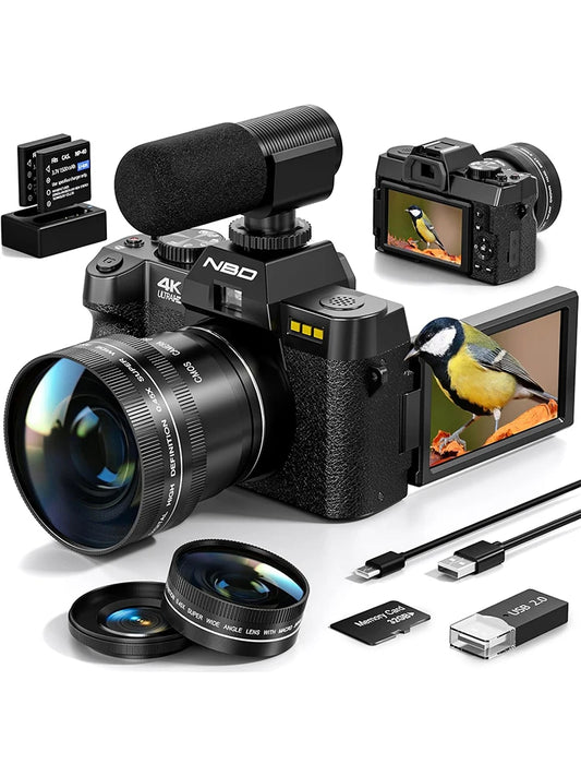 Digital Camera 48MP 4K Video Camera 3.0 Inch Flip Screen Camcorder