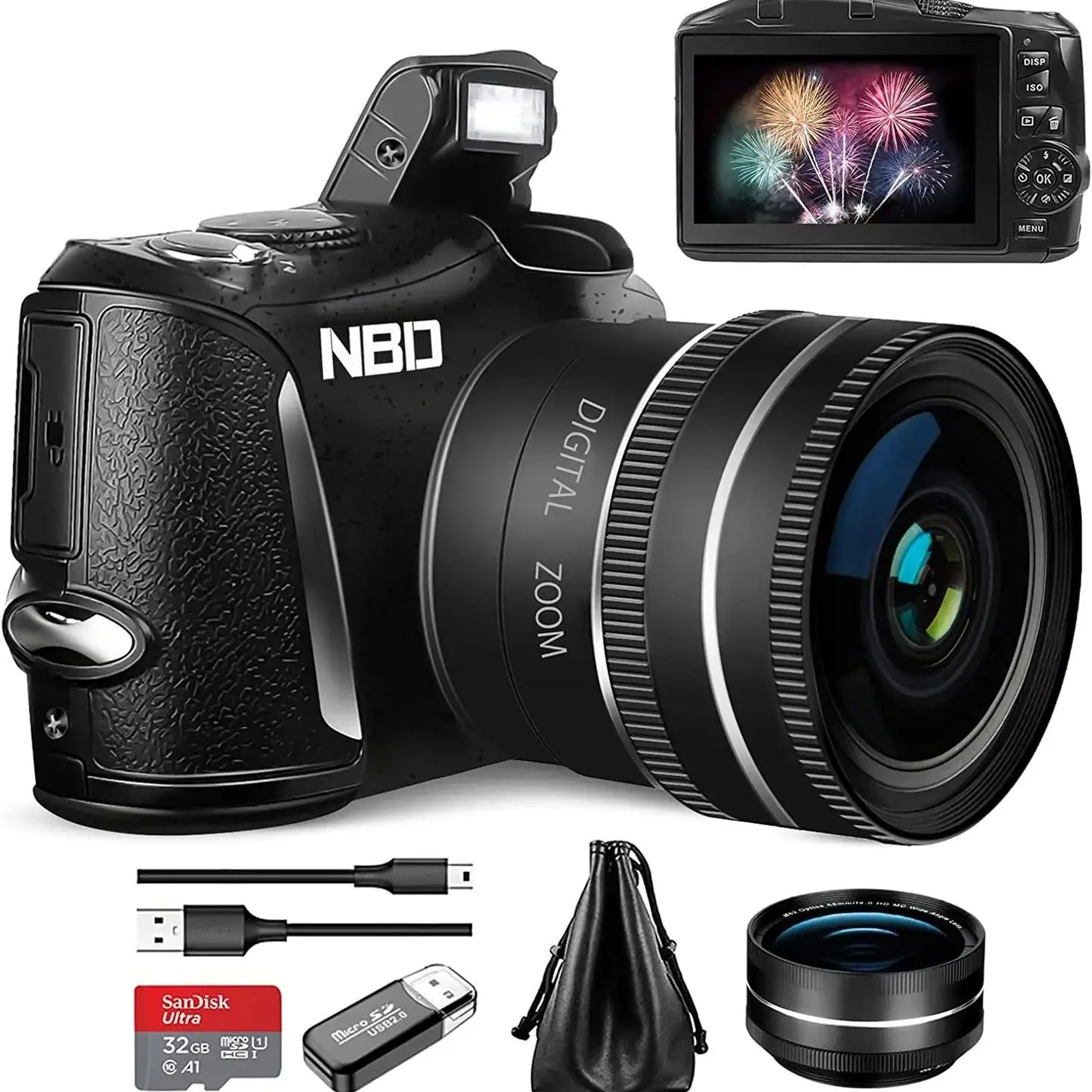 NBD 4K Digital Camera  Photography and Video Wide Angle