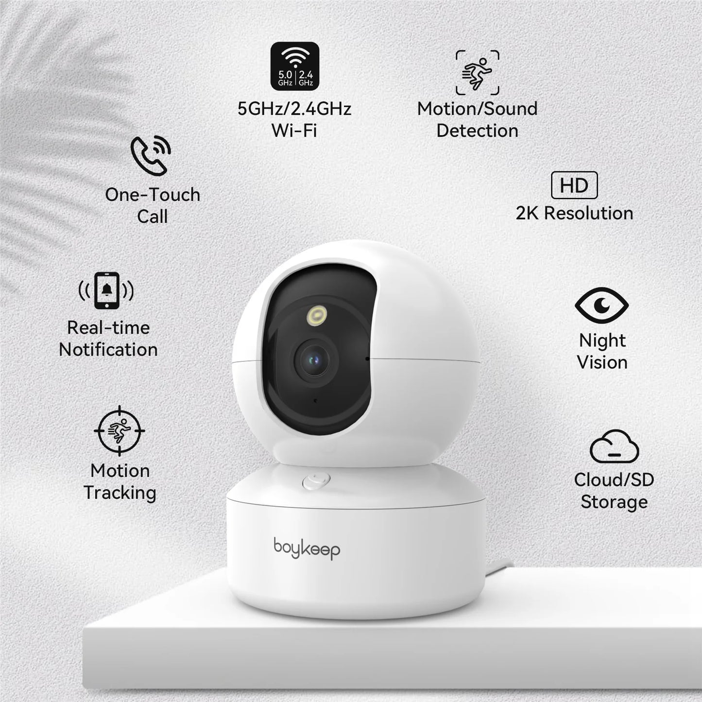 3MP 5G/2.4GHz WiFi Indoor Home Security IP Smart Baby Monitor Camera Automatic