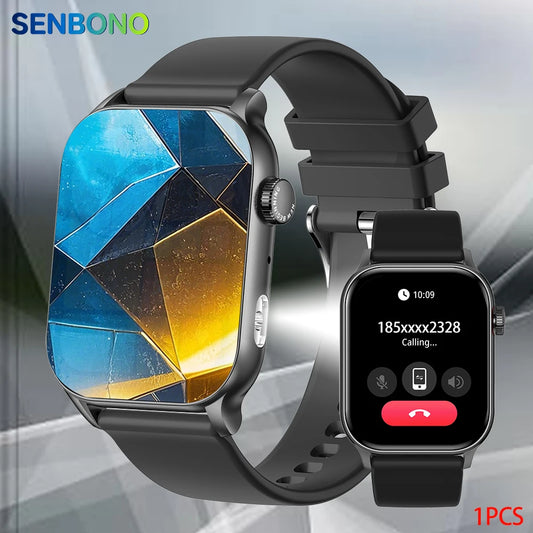 Smart Watch Bluetooth Call LED Flashlight 100+ Sport Modes Custom Dial AI