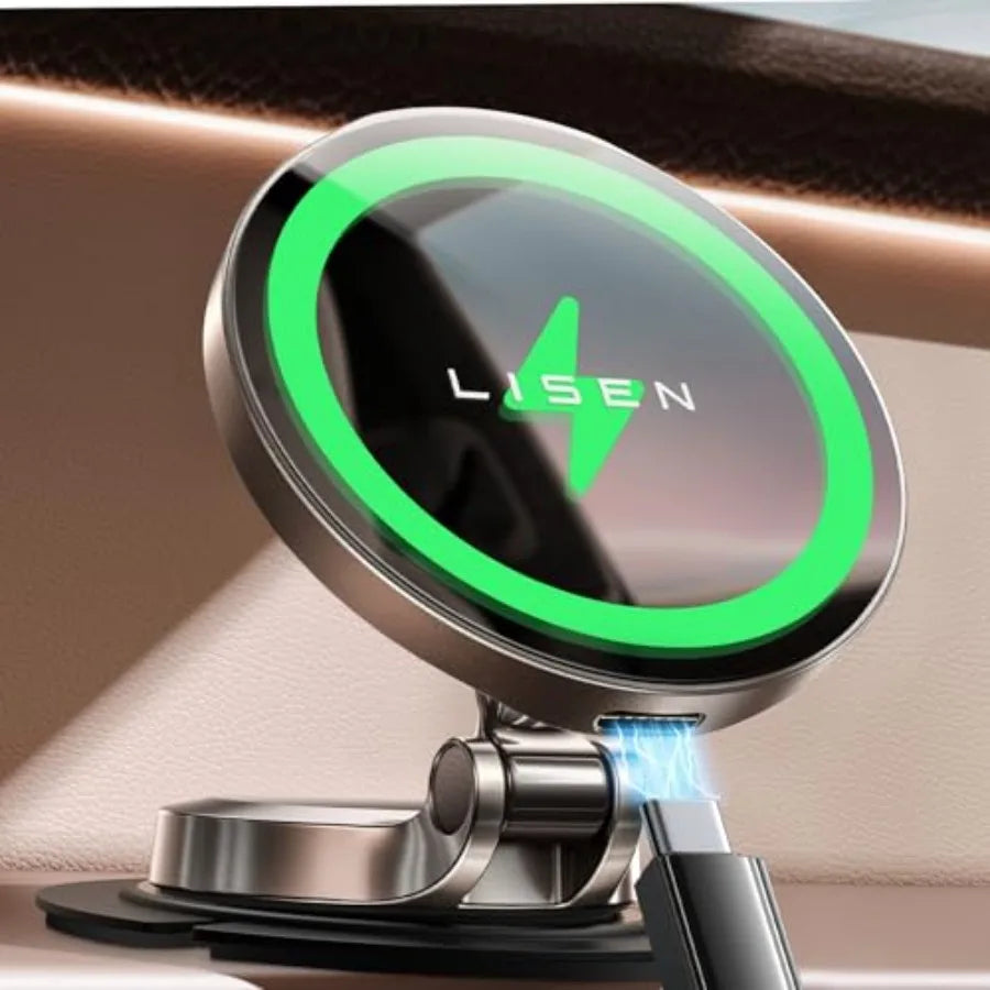 Qi2.2 25W MagSafe Car Mount Charger, Magnetic Wireless Car Charger with 54W Adapter, Magnetic Phone Holder for Car, iPhone Car