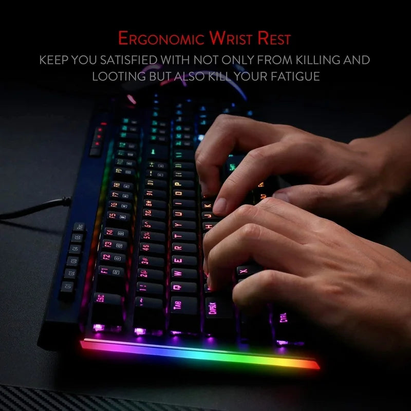Redragon K580 VATA RGB 104 Keys LED USB Backlit Mechanical Gaming Wired Backlight Computer Keyboard