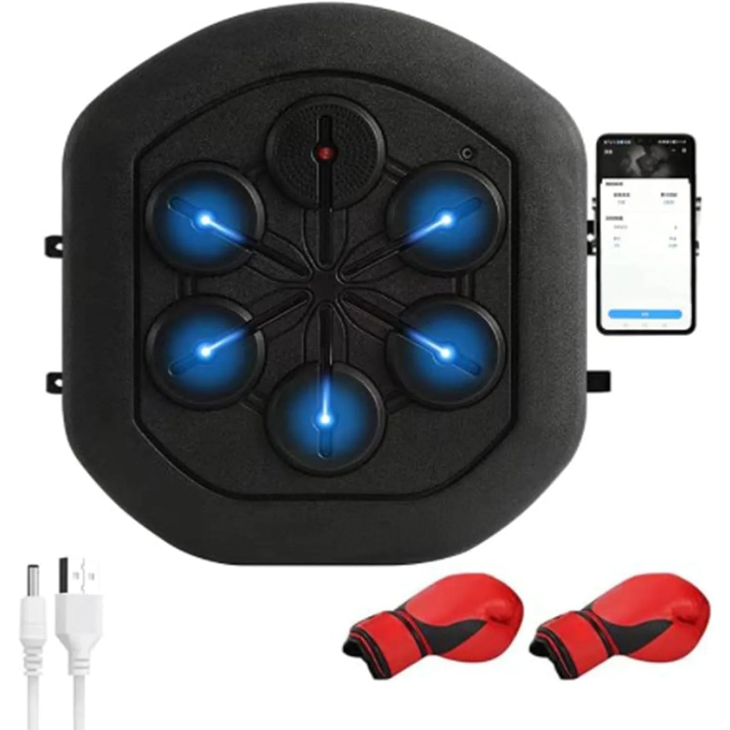 music boxing machine with LED lights, wall mounted , Bluetooth