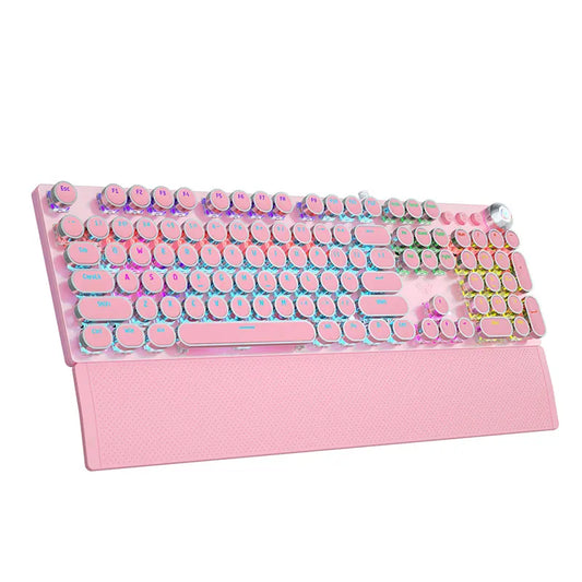 Mechanical Keyboard Round 104 keys Blue Mechanical Switch Gaming