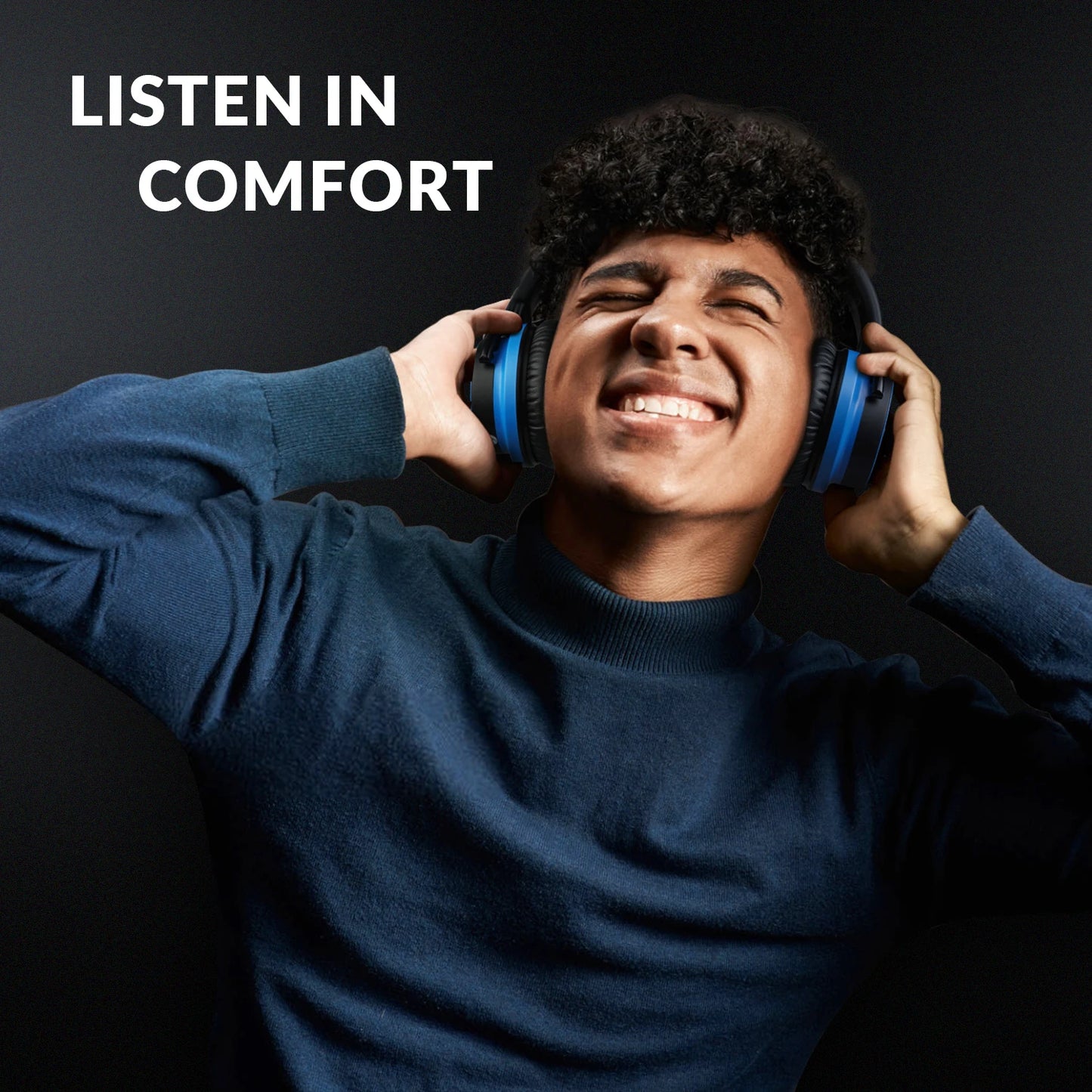 PRO Active Noise Cancelling Wireless Headphones, Over-Ear Headphones with Mic,