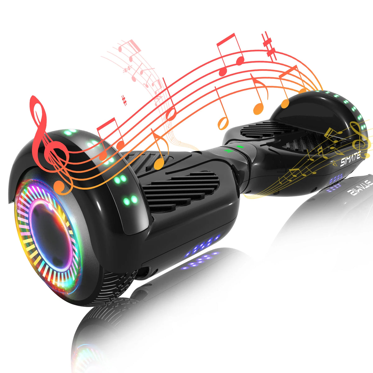 SIMATE Hoverboard With Bluetooth All Terrain LED Lights and APP Control, Gifts for Kids Adults Girls Boys, for All Ages, Self Balancing Scooter