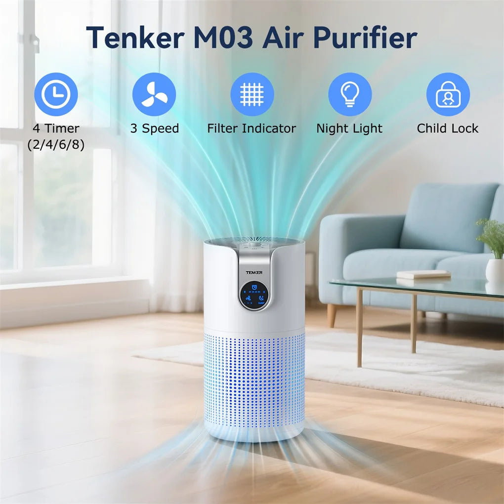 Tenker Air Purifier for Home Large Rooms Up to 1500ft² with Aromatherapy, HEPA Air Purifier
