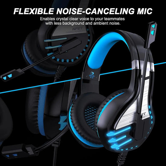 3.5mm Wired Gaming Headphones With Microphone 120° Adjustable