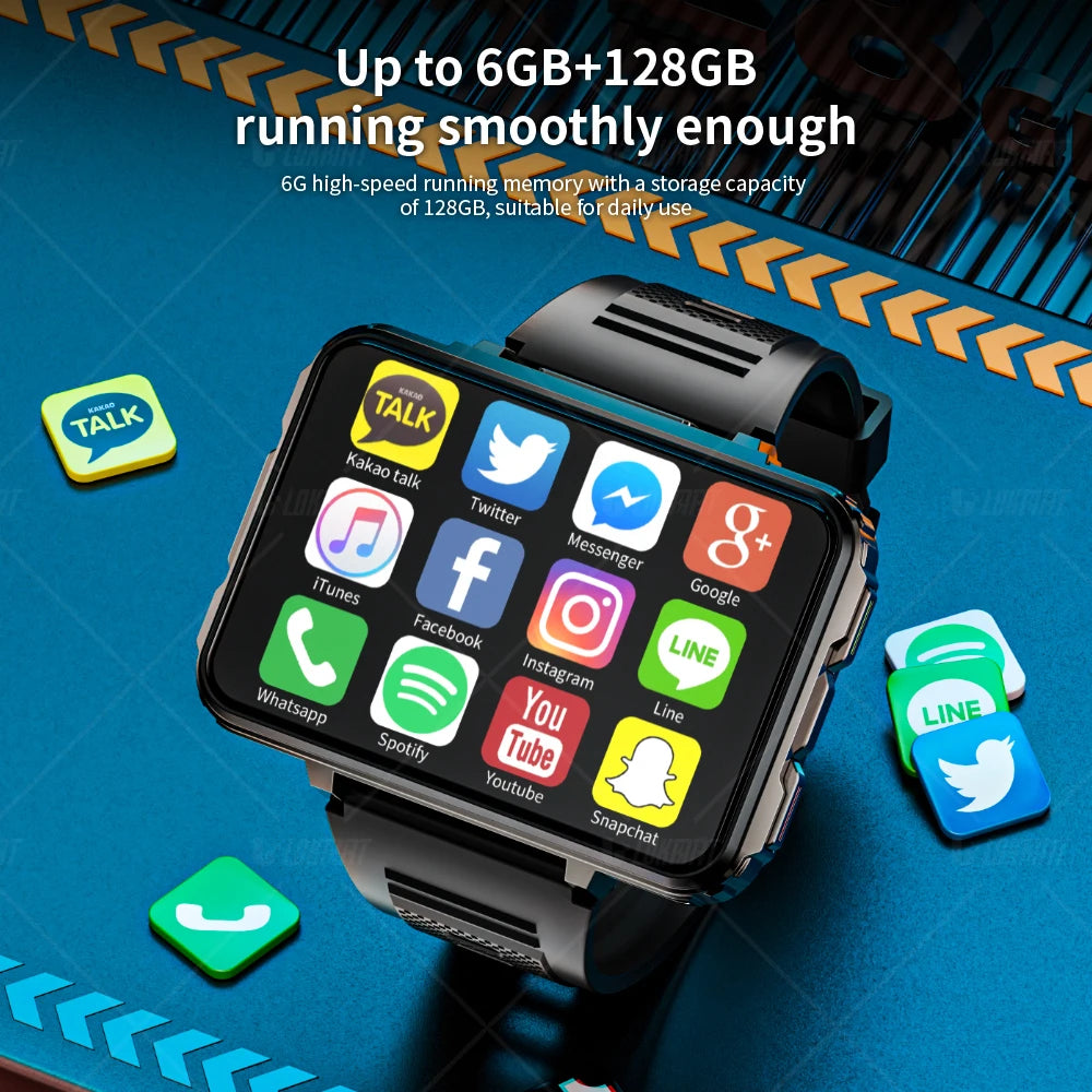 APPLLP 5 MAX Android Watch Phone Square Big Screen Wifi 4G Calls Smartwatches Dual Camera