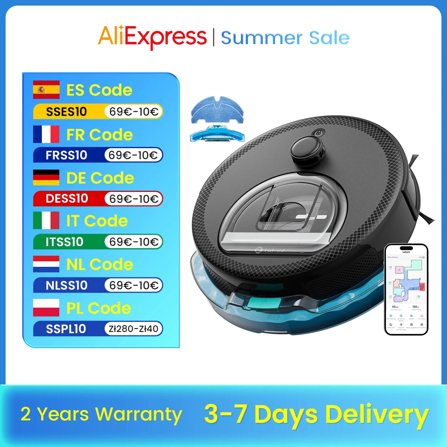 M330 Pro Robot Vacuum and Mop combo, LiDAR Navigation, Alexa/Google/WiFi,