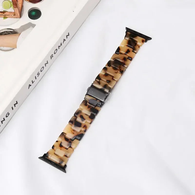 Luxury Resin strap for Apple Watch Ultra 2 Band 49mm 45mm 41mm 40mm 44mm 38mm 42mm Link bracelet iwatch series 9 7 8 6 se 5 4 3