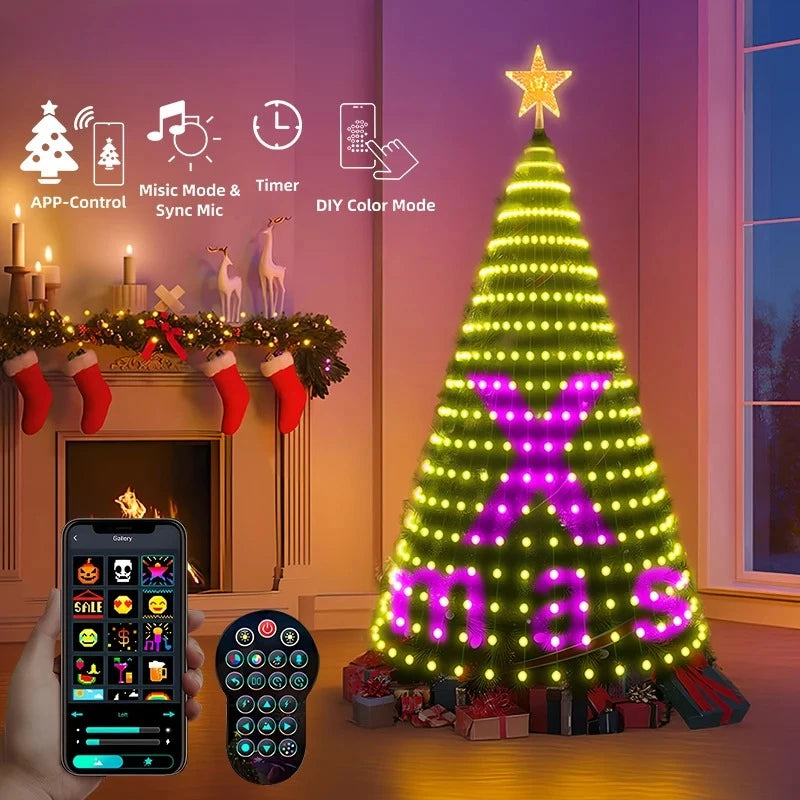 Smart Christmas Tree Lights with Star Topper Christmas LED String Lights