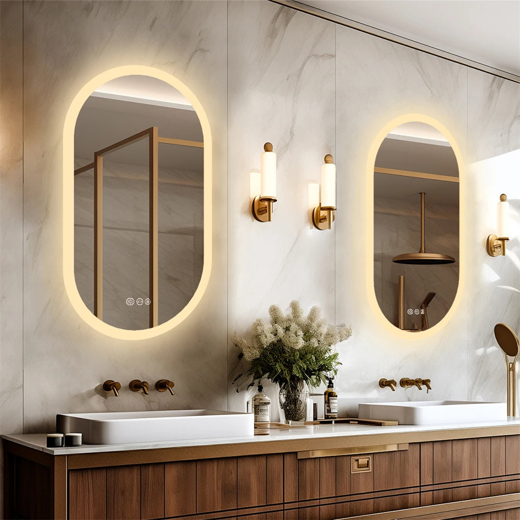 Oval LED Bathroom Mirror Smart Mirrors 3 Colors