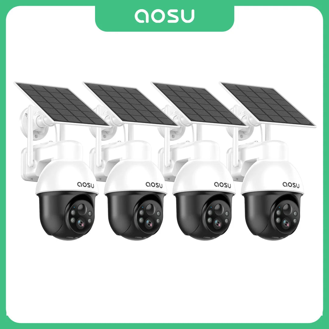 3MP PTZ 4/8/12pcs Solar Camera 5000mAh Battery Wireless 2.4Ghz WIFI Camera