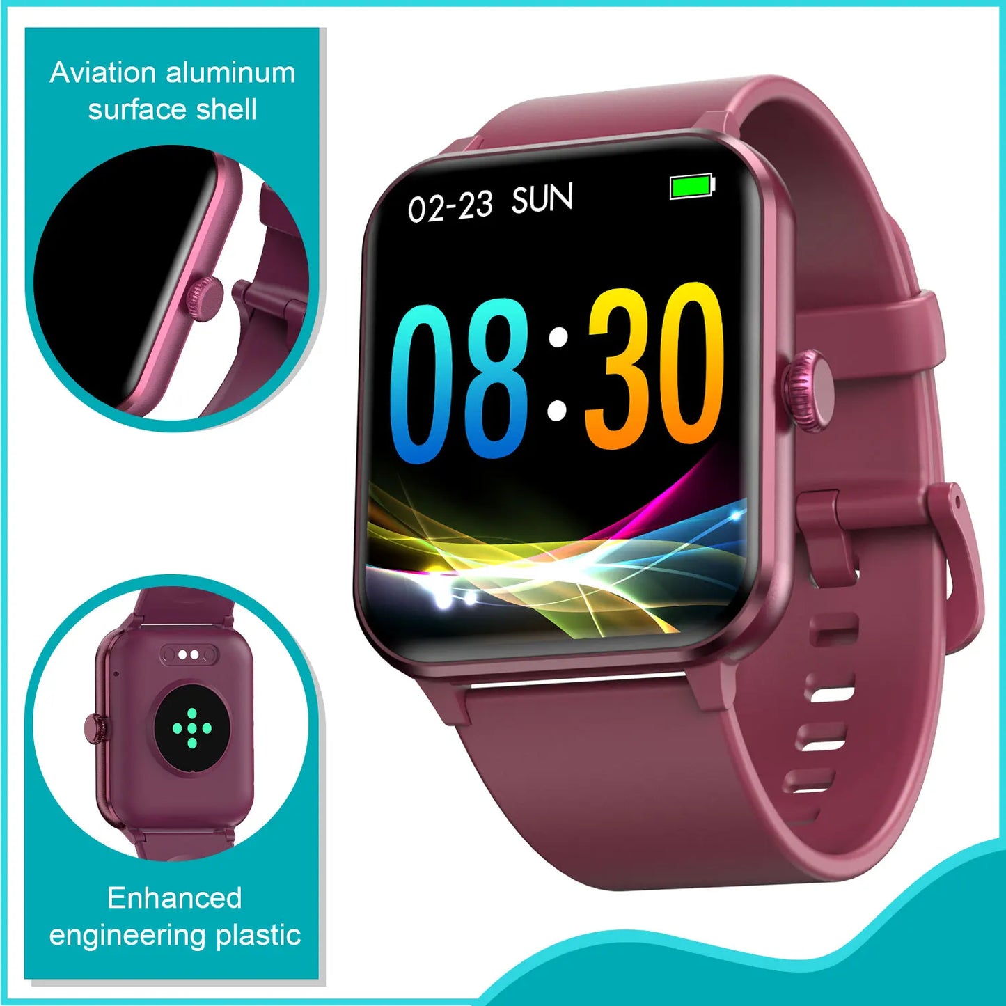 Bluetooth Call Smartwatch 1.85'' HD Display Fitness Sport Watch Heart Health Sleep