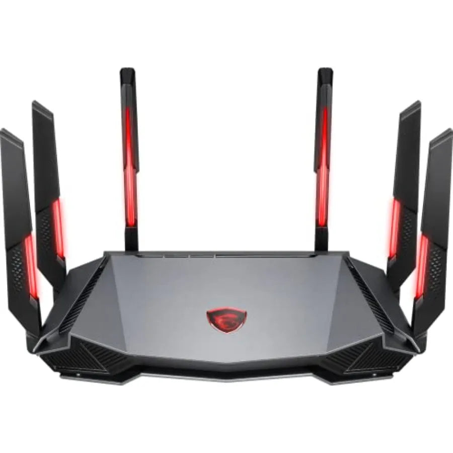 Radix AXE6600 WiFi 6E Tri-Band Gaming Router, AI QoS, RGB, 1.8GHz Quad-Core Processor, MU-MIMO, Tri Band Gigabit Wireless, 8-St