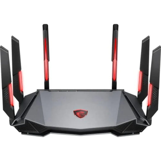 Radix AXE6600 WiFi 6E Tri-Band Gaming Router, AI QoS, RGB, 1.8GHz Quad-Core Processor, MU-MIMO, Tri Band Gigabit Wireless, 8-St