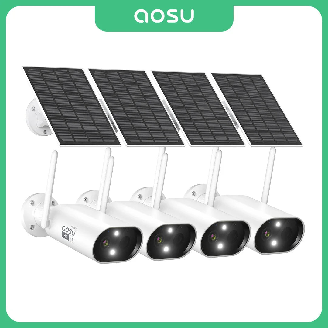 100% Wire-free 3MP Wifi Solar Camera 4/8/12 pcs Outdoor Built-in Battery Security Camera Night Vision