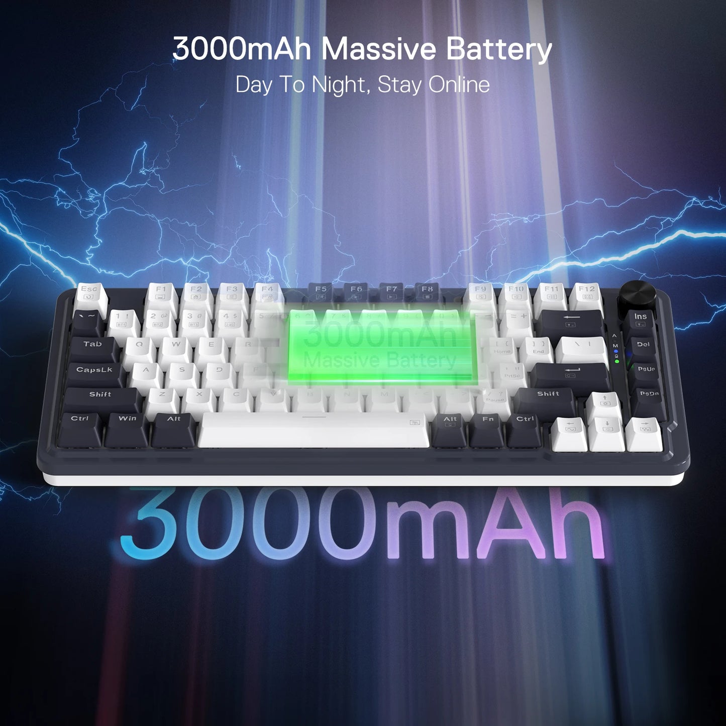 Redragon K673 PRO 75% Wireless Gasket RGB Gaming Keyboard,