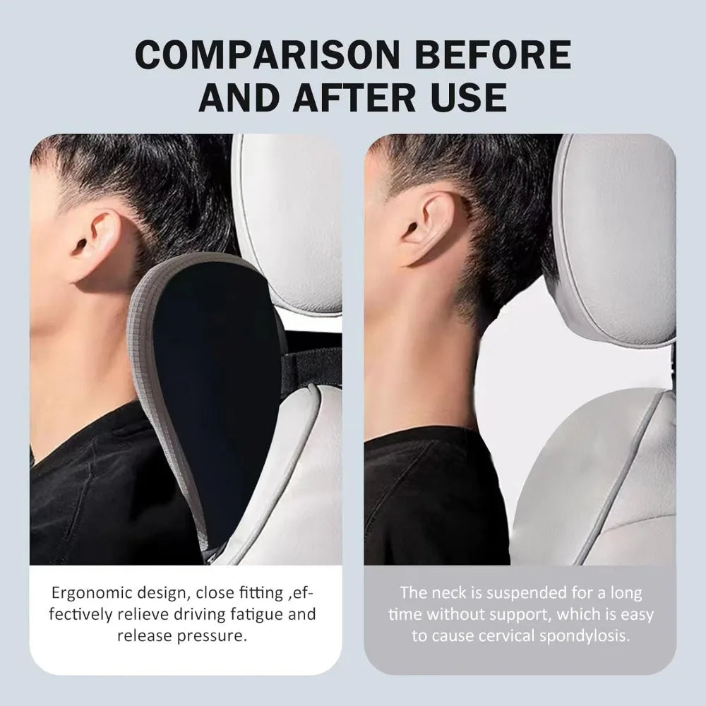 Ultra Soft Car Headrest Pillow, Car Pillow for Driving with Adjustable Strap,