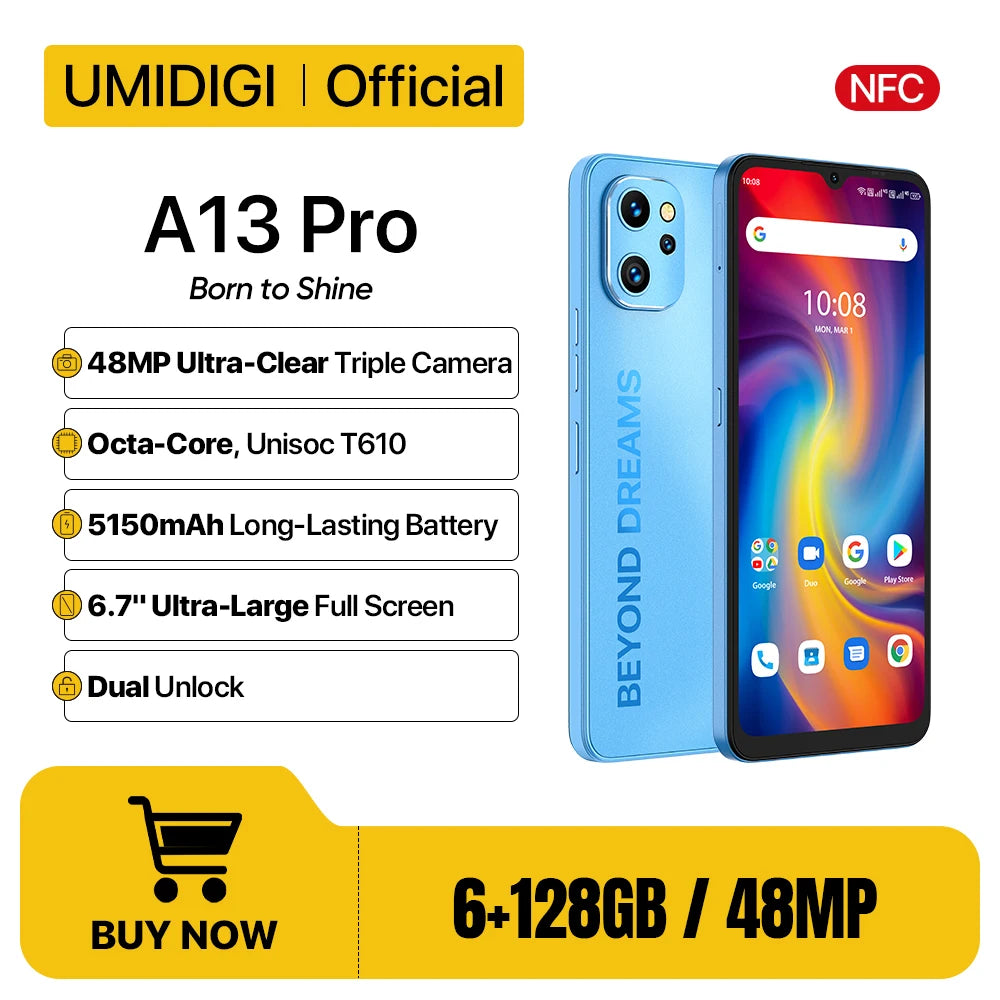 Pro Android Smartphone AI Triple Camera Full Display