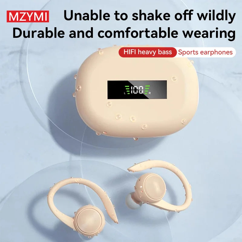 MZYMI True Wireless Bluetooth Earphones R200 HD Noise Reduction Sports Stereo Headset Hifi Sound Earhook Waterproof Earbuds