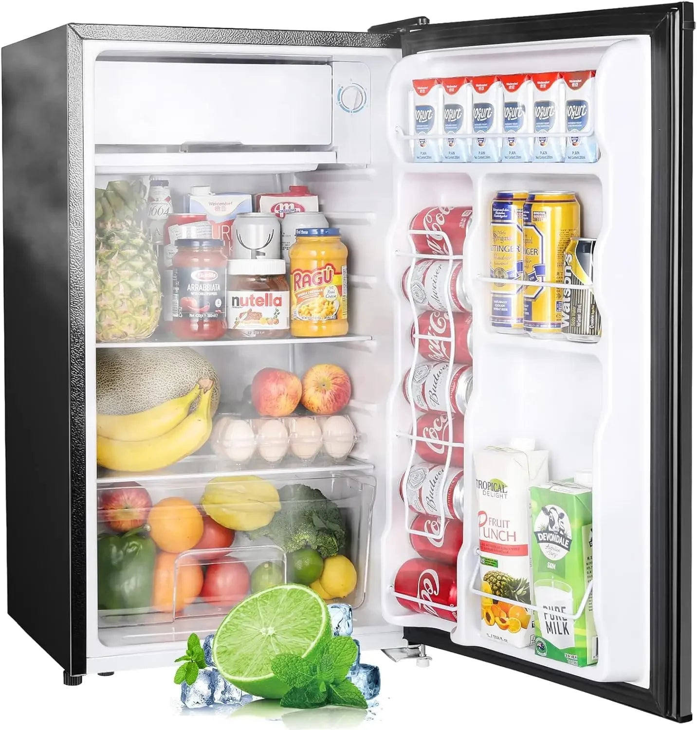 3.2 Cu.Ft Mini Fridge with Freezer, Single Door,
