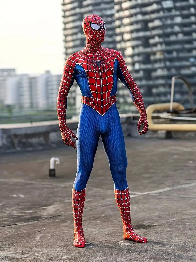 Blue Tony Raimi Web Hero Costume Unisex Halloween Themed Party Cosplay Full Body Suit