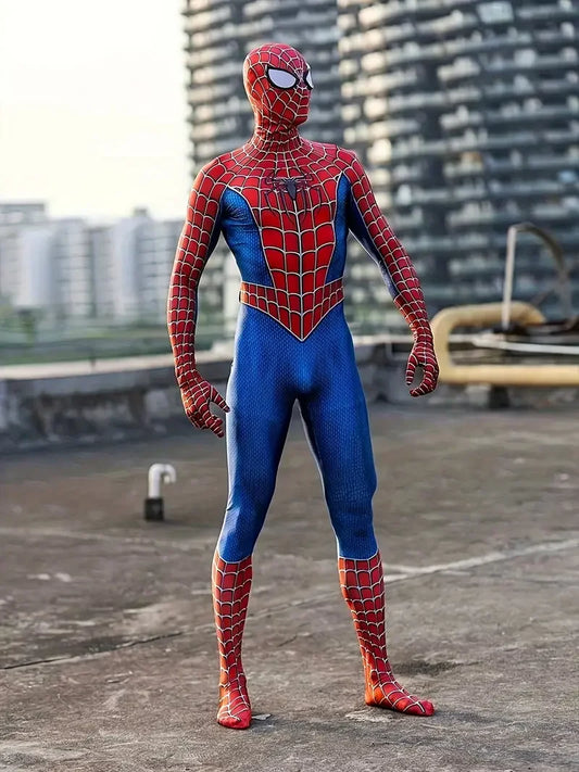 Blue Tony Raimi Web Hero Costume Unisex Halloween Themed Party Cosplay Full Body Suit