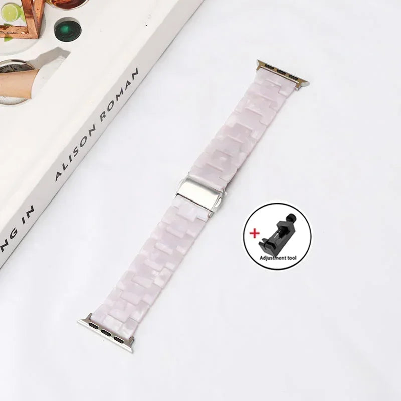 Luxury Resin strap for Apple Watch Ultra 2 Band 49mm 45mm 41mm 40mm 44mm 38mm 42mm Link bracelet iwatch series 9 7 8 6 se 5 4 3