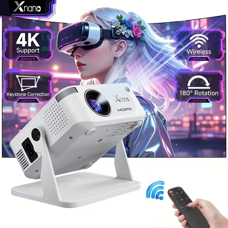 HA109 Mini Projector Android11 WiFi6  720P Built-in App Mirror SmartPhone for 1080P 4K Video Home Cinema