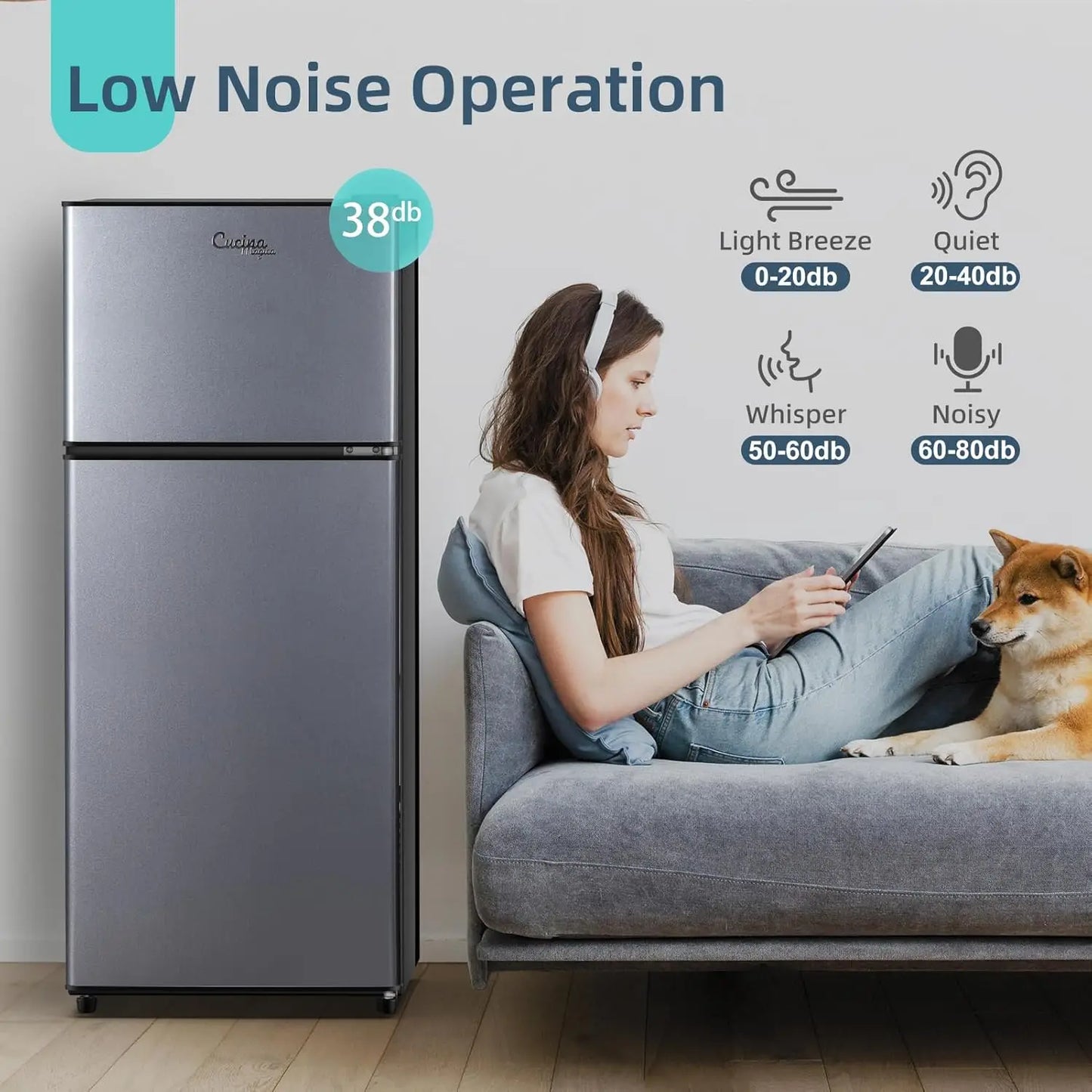 4.2 Cu.Ft Small Refrigerator with Freezer,