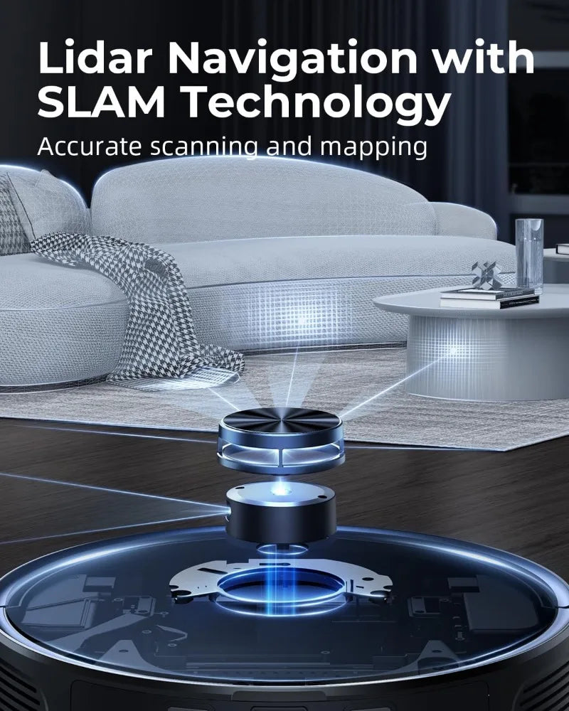 Robot Vacuum and Mop Combo, 3500Pa Robotic Vacuum with 3.5L Self Emptying Station,