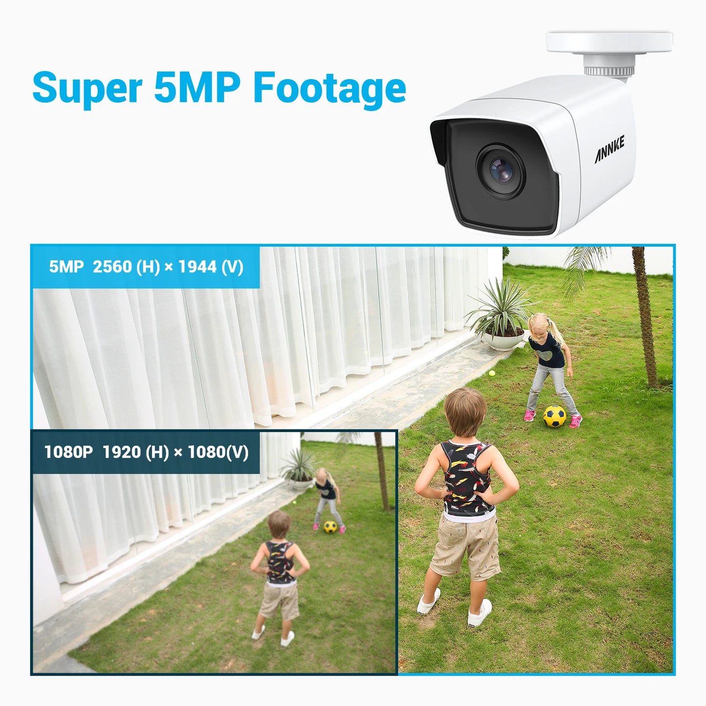 ANNKE 4PCS Ultra HD 5MP CCTV TVI Camera Outdoor Waterproof Bullet Security Surveillance System EXIR Night Vision Email Alert Kit