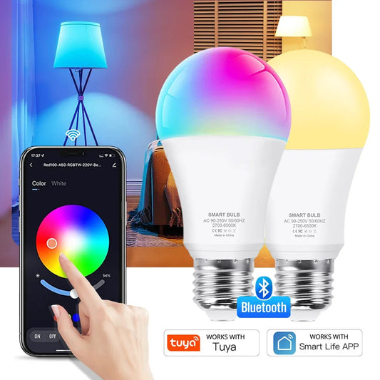 Bluetooth 4.0 Smart LED Bulb Tuya Light Bulbs AC85-265V Dimmable