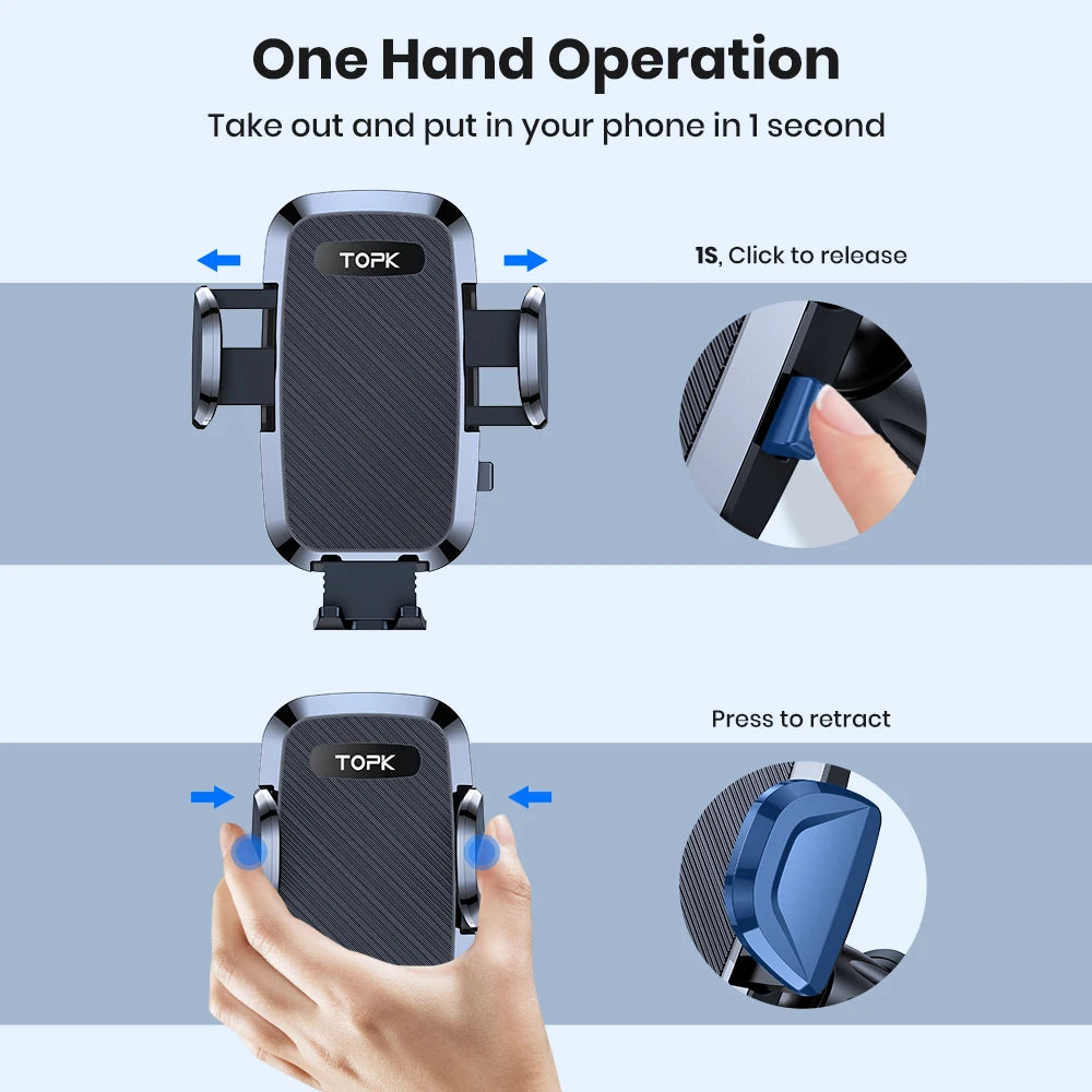 Car Phone Holder Mount 2-IN-1 Handsfree for Dashboard
