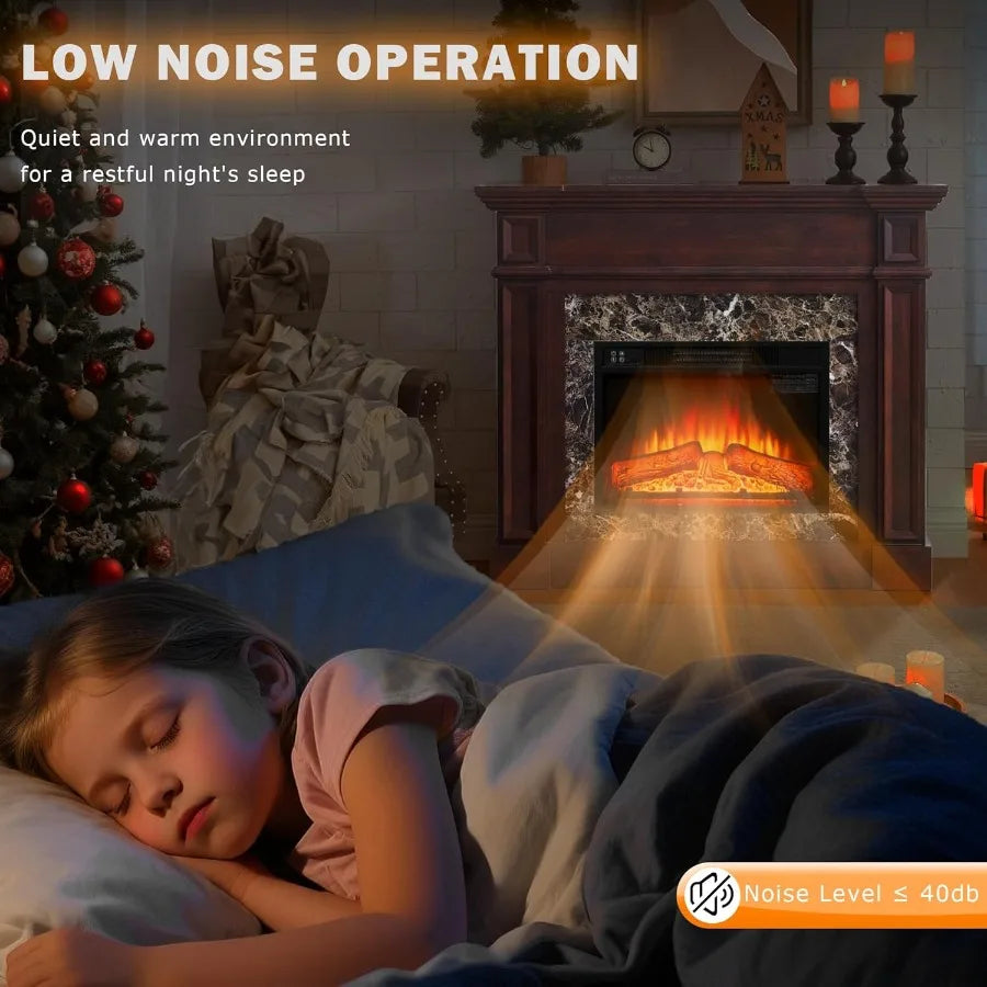 46 inch Electric Fireplace with Mantel for Living Room and Bedroom Decor Portable Freestanding Wood Stove Design with Remote Co