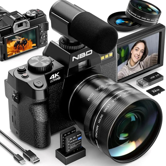 4K Digital Cameras for Photography,48MP Camera,Travel Vlogging