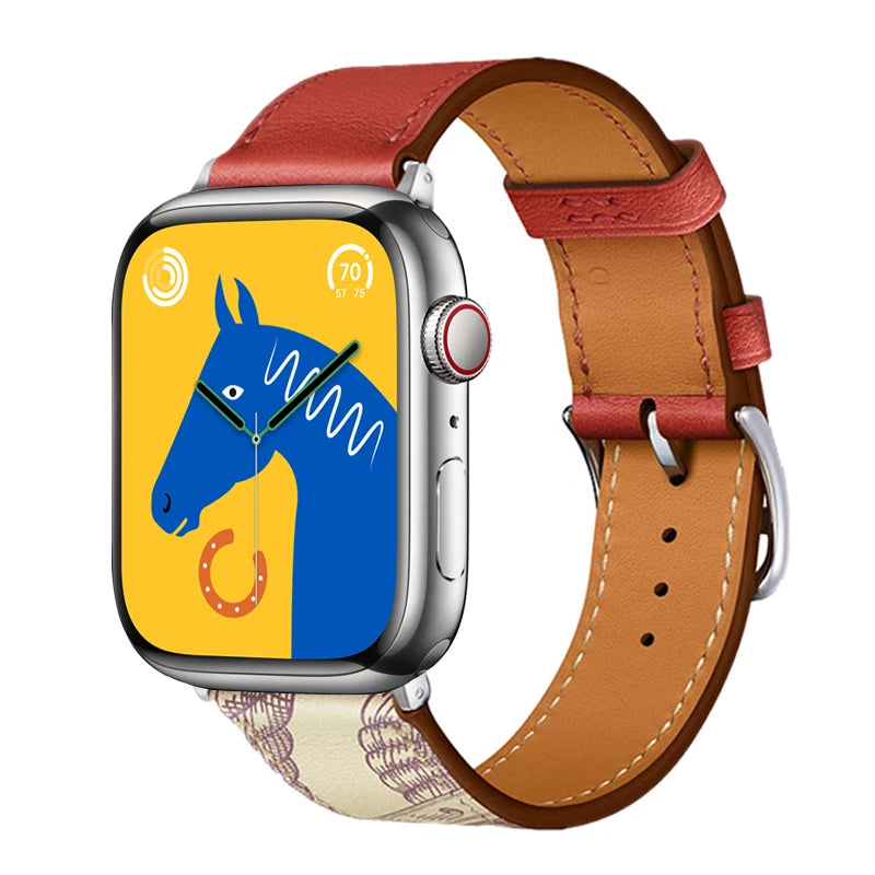 Leather Band For Apple Watch Strap 45mm 45mm 40mm 41mm 38mm 42 Single Tour Bracelet Correa iWatch 3 6 SE 7 8 9 ultra 49mm 2035
