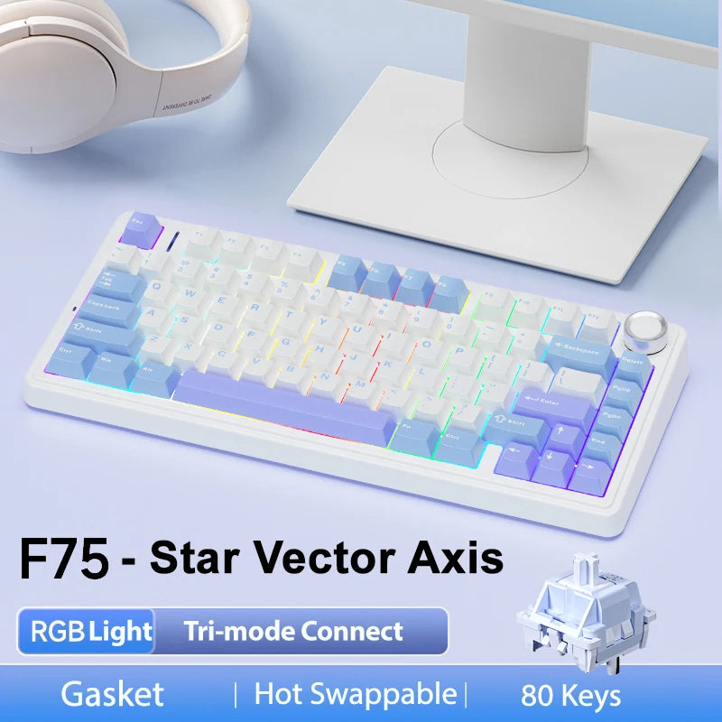 2.4G Wireless/Bluetooth/Wired Gaming Mechanical Keyboard RGB Customized