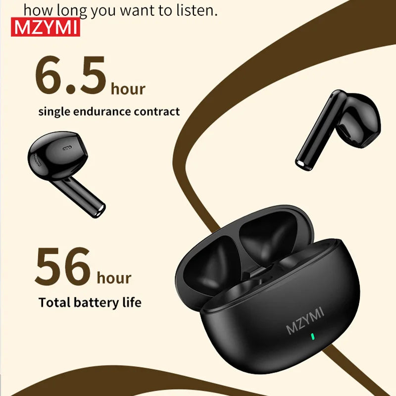 MZYMI Bluetooth 5.3 Earphones AP09 True Wireless Earbuds Touch Control Gaming Headphones Waterproof Sport Headset With Mic