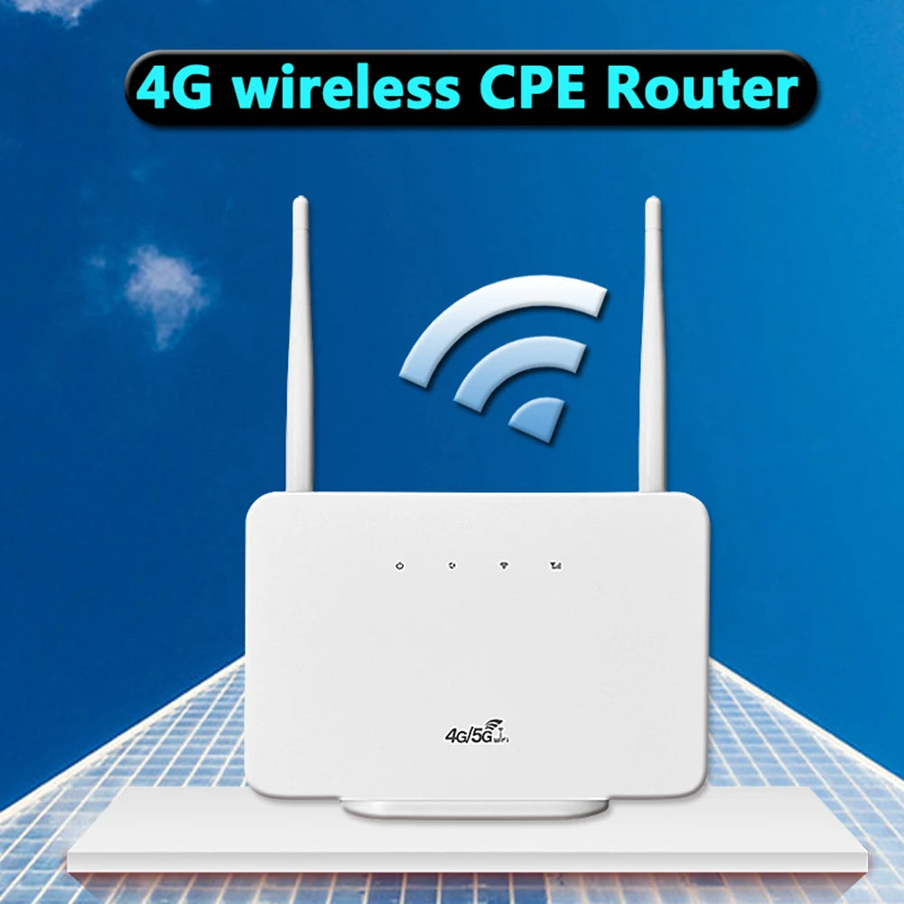 4G Wireless Router 300Mbps 4G Router Wireless Modem External Antenna with Sim Card Slot for Home Travel Work